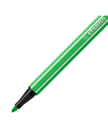  C/10 rotulador stabilo pen 68 verde hoja nº43 punta 1,omm 
